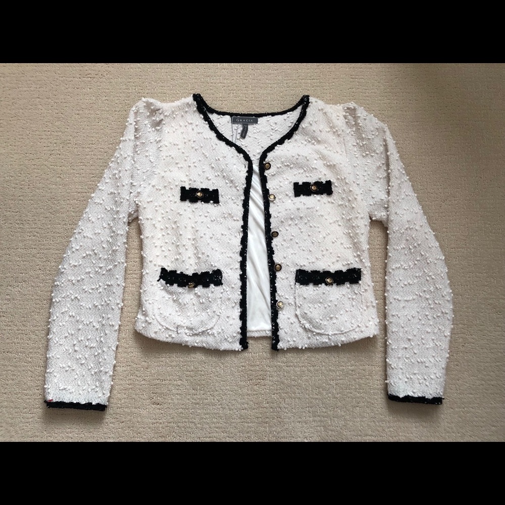 Black and white tweed jacket, Brand new!